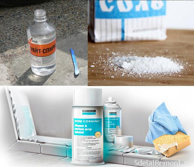 Очищение плитки от силиконового герметика: чем можно снять, как оттереть в ванной