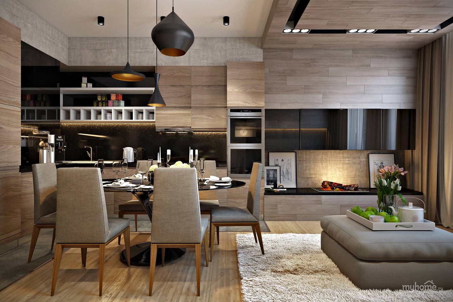 Дизайн кухни-гостиной,способы зонирования интерьера кухни-гостиной,фото с лучшими примерами