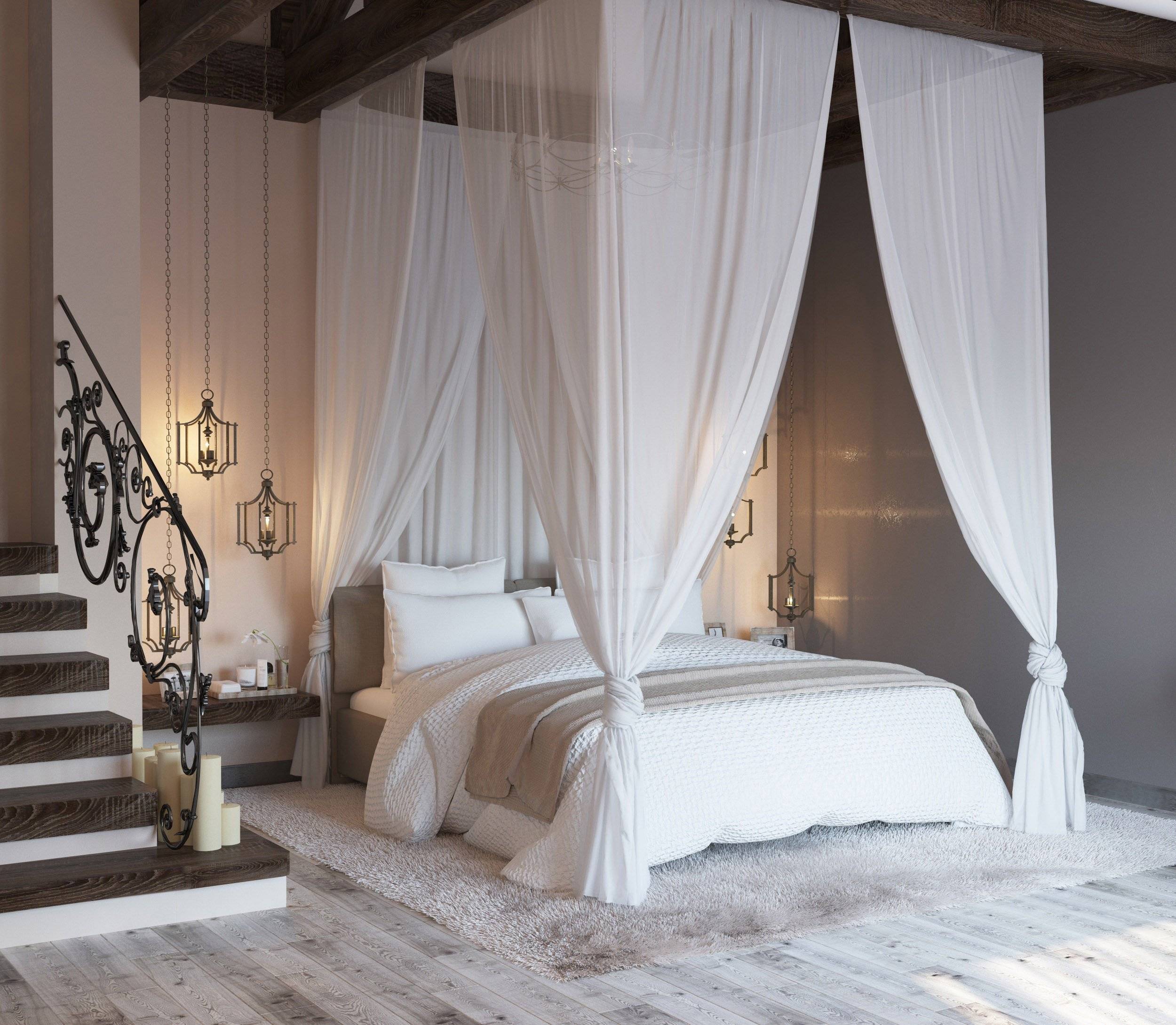 Кровать с балдахином: роскошный элемент интерьера спальни