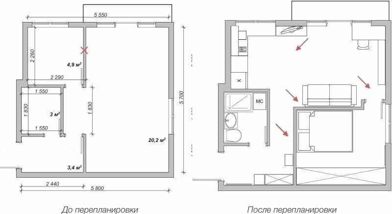 4-х комнатная хрущевка, перепланировка и дизайн | планировка и перепланировка