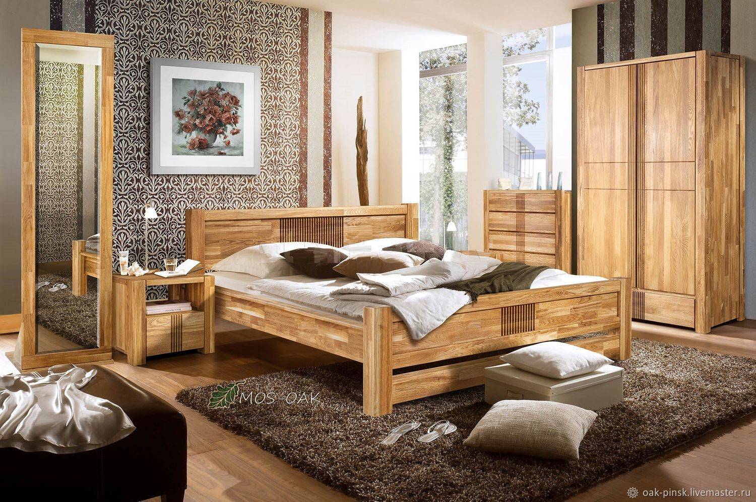 Спальни из массива дерева (91 фото): готовые гарнитуры, как выбрать мебель из натуральной древесины - дуба и сосны, деревянная мебель из бука и шпона