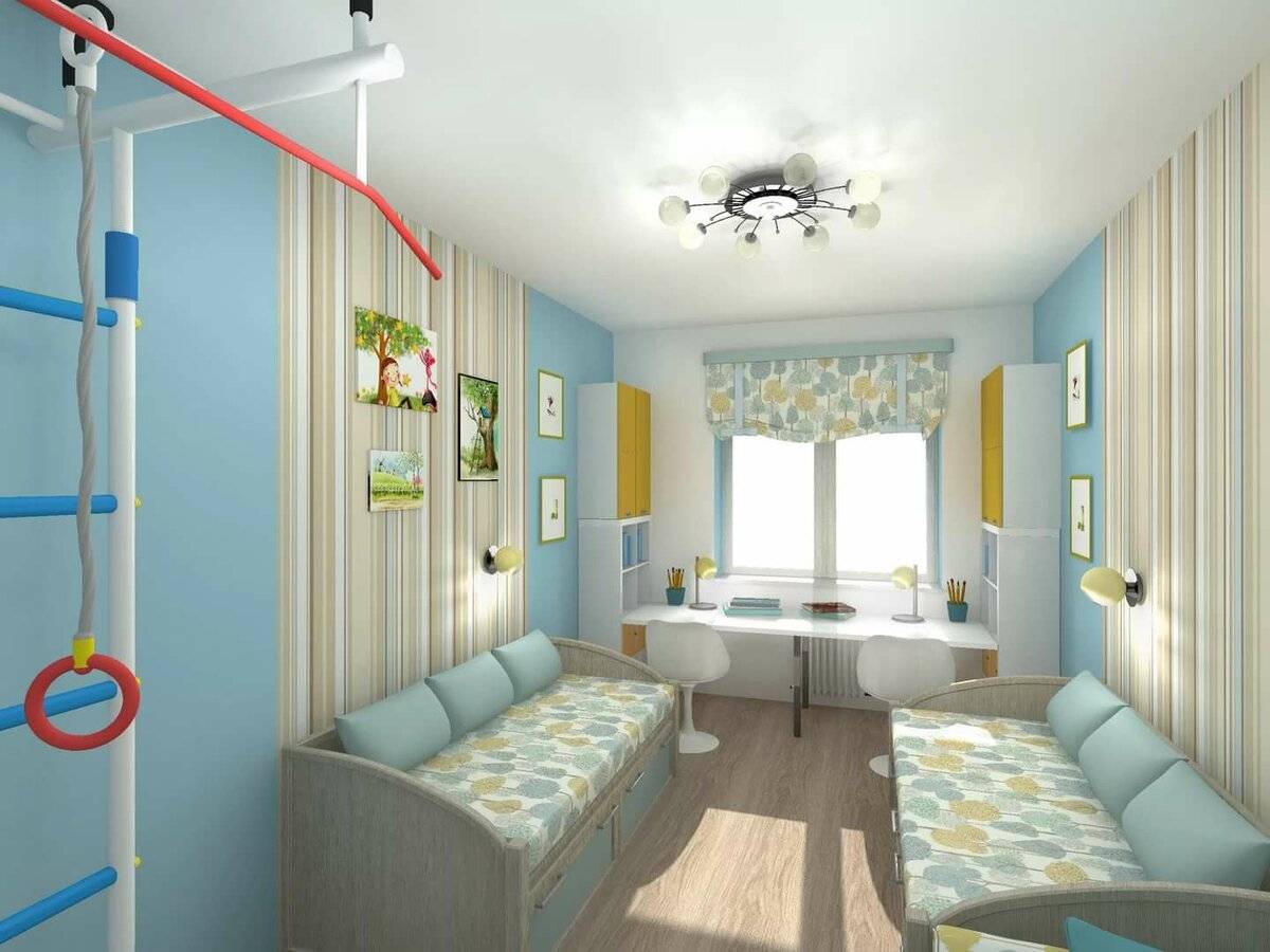 100+ фото вариантов планировки детской комнаты для двоих детей