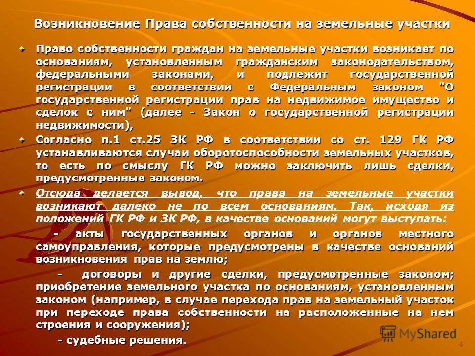 Основание содержит. Право собственности на землю. Иных прав на земельные участки. Право собственности и другие вещные права на земельные участки. Право собственности в земельном праве.