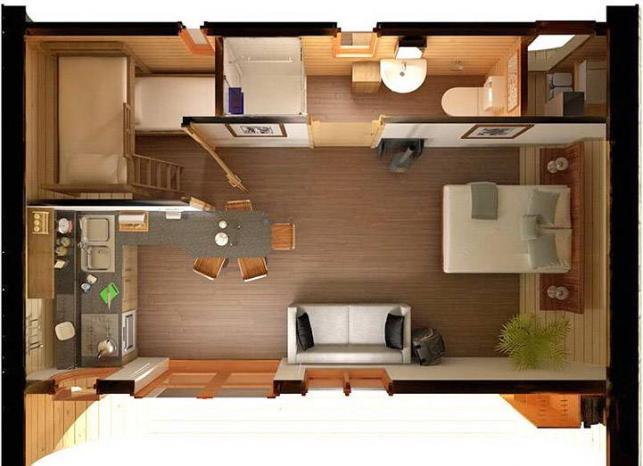 Дом 30 кв. м. - 145 фото лучших идей для строительства очень маленького домаварианты планировки и дизайна
