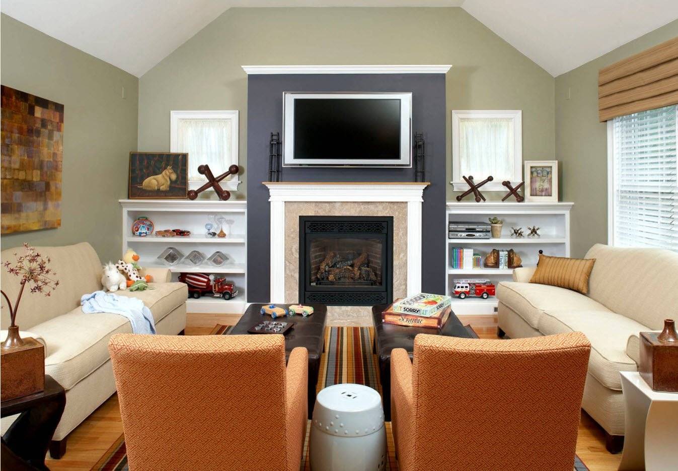 Телевизор над камином в интерьере гостиной: фото подборка идей дизайна