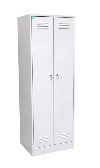 Металлический гардеробный шкаф: двухсекционный сварной шкафчик для одежды, 2 секции