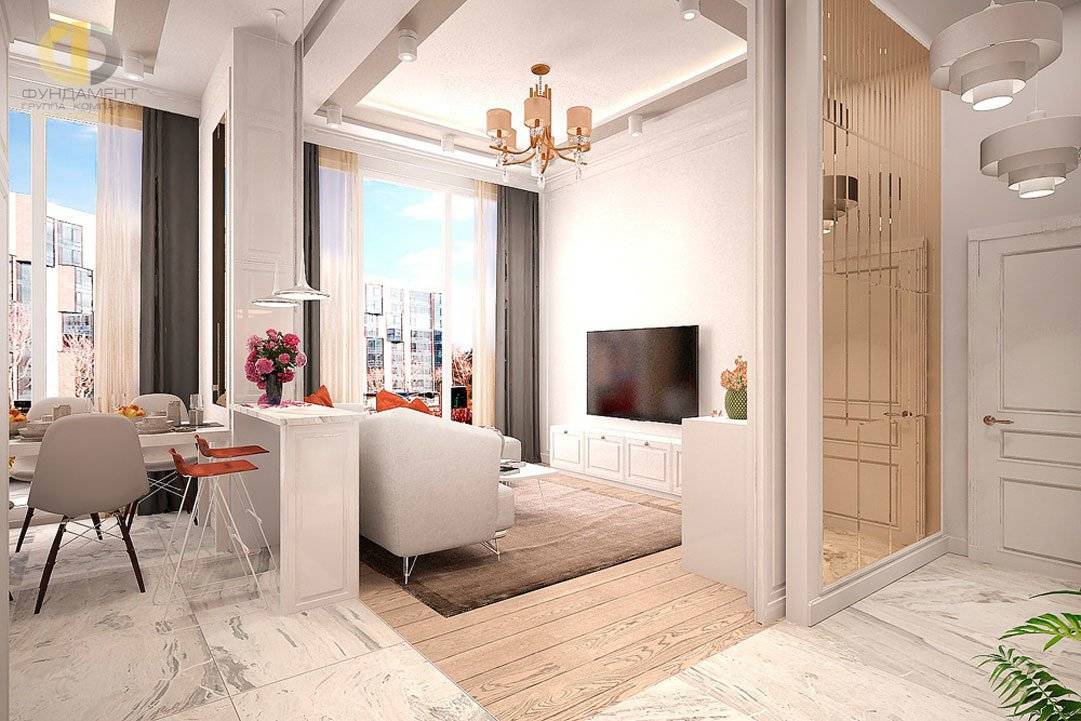 Дизайн двухкомнатной квартиры 50 кв м (50 фото): проект интерьера маленькой квартиры с двумя комнатами
