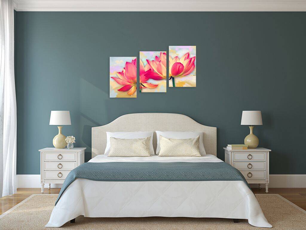 Картины над кроватью: 170+ (фото) как повесить? какую выбрать?