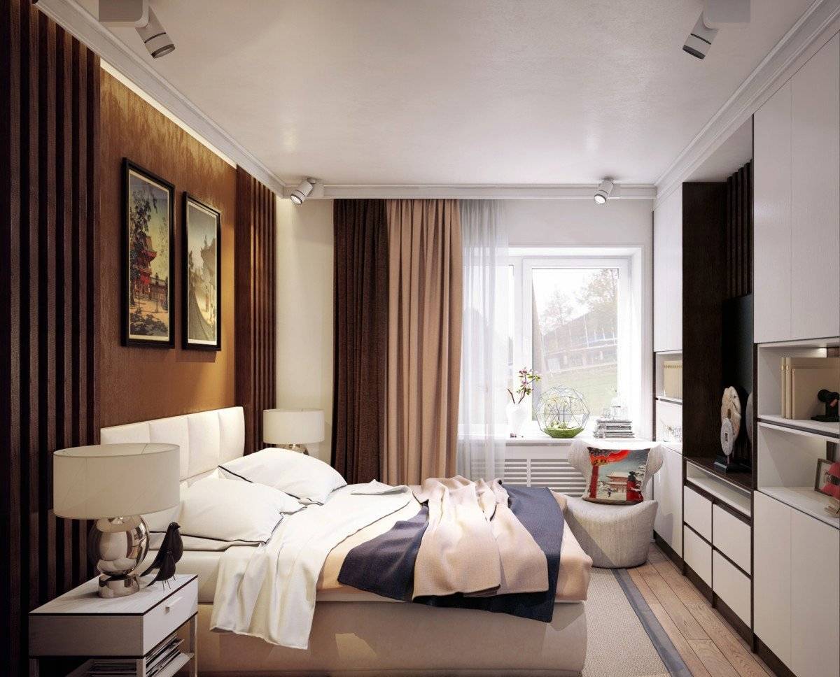 Дизайн спальни 14 кв м в светлых тонах: расстановка мебели и обустройство
 - 35 фото