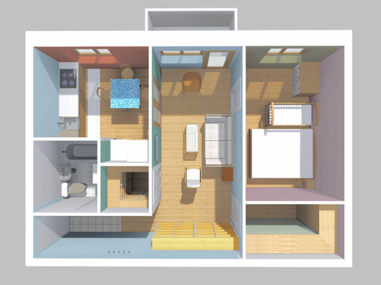 Дизайн хрущевки с перепланировкой и без неё: варианты зонирования квартиры без перемещения стен и с объединением помещений