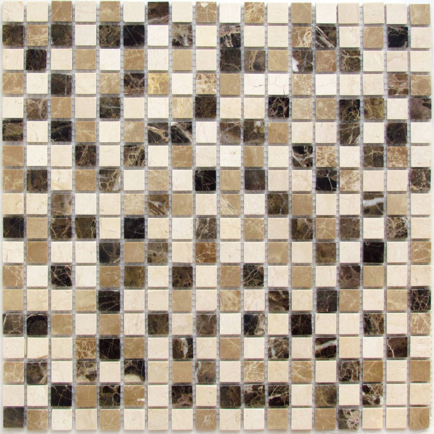 Коричневая мозаика: бежевые оттенки с золотом, примеры декора плиткой размером 5х5 см