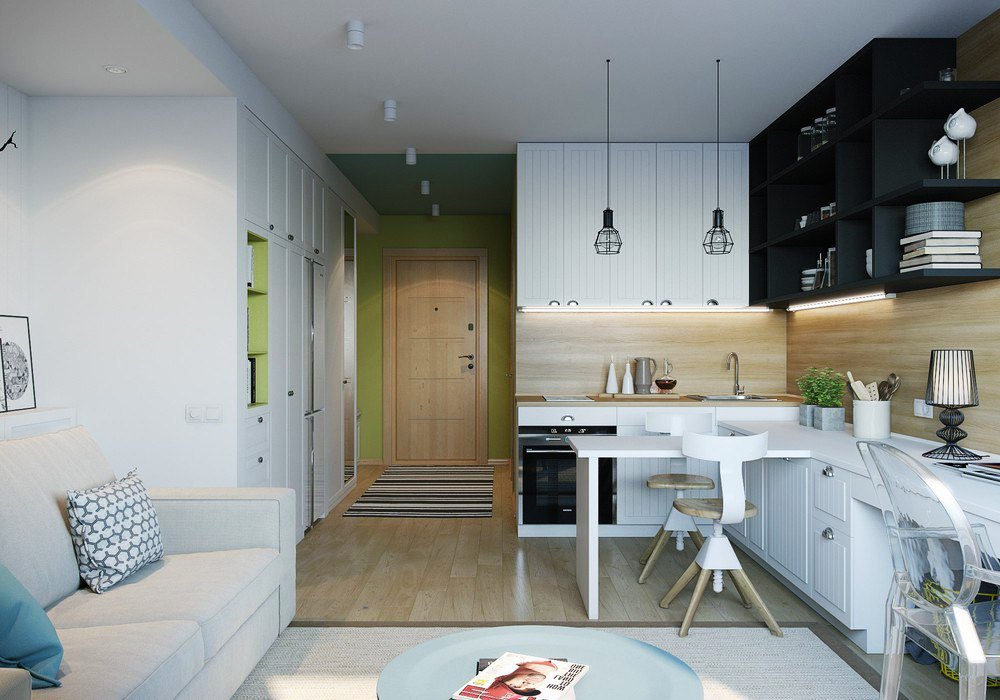 Дизайн однокомнатной квартиры 35 кв. м – фото лучших проектов!
