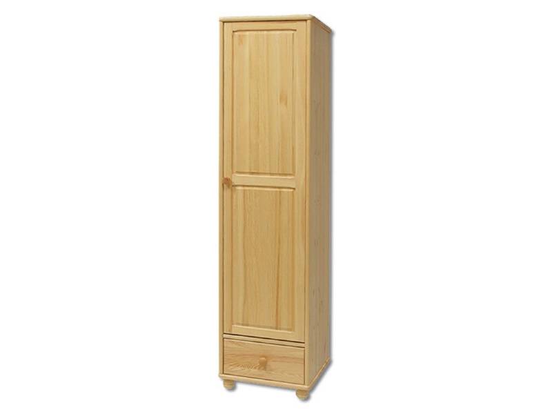 Шкафы из массива сосны: однодверный деревянный шкаф с полками, неокрашенная одностворчатая мебель для одежды