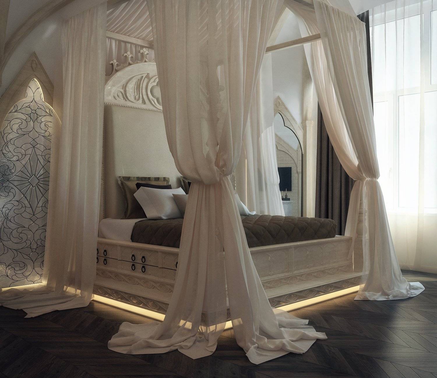 Кованая кровать с балдахином, в чем ее преимущества и недостатки