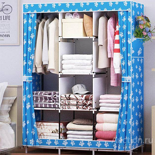 Тканевые шкафы для одежды: складные предметы мебели из ткани, тряпичный шкаф для хранения в стиле ретро, матерчатые разновидности, отзывы