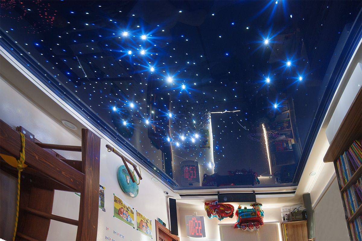 Потолок в детскую звездное небо