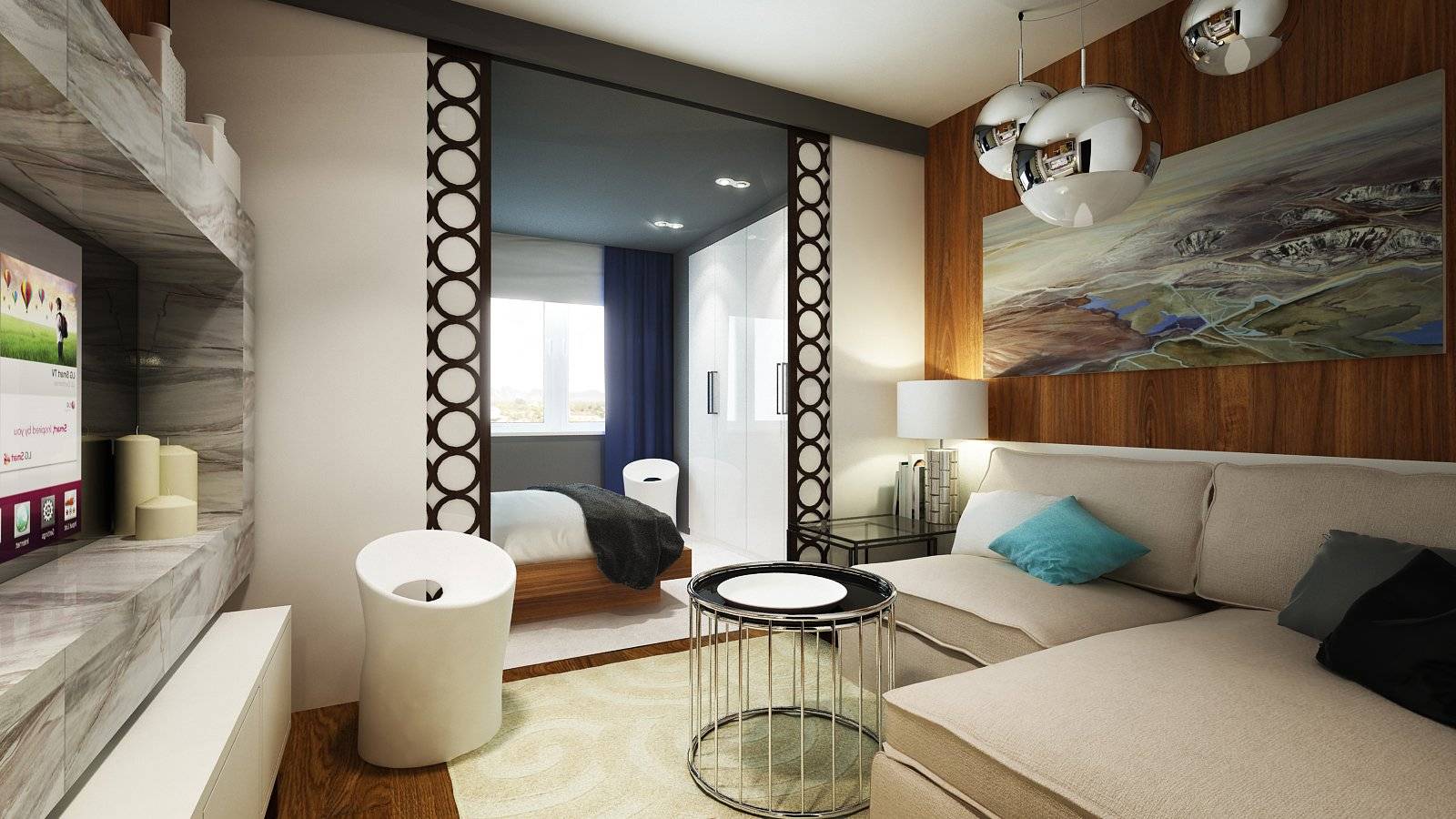 Дизайн гостиной-спальни 18 кв. м.: 65 фото интерьеров, зонирование и офрмление