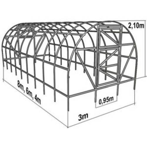 Размеры теплицы из поликарбоната - стандартные габариты, оптимальные, парники шириной 2 метра, нестандартные, фото
