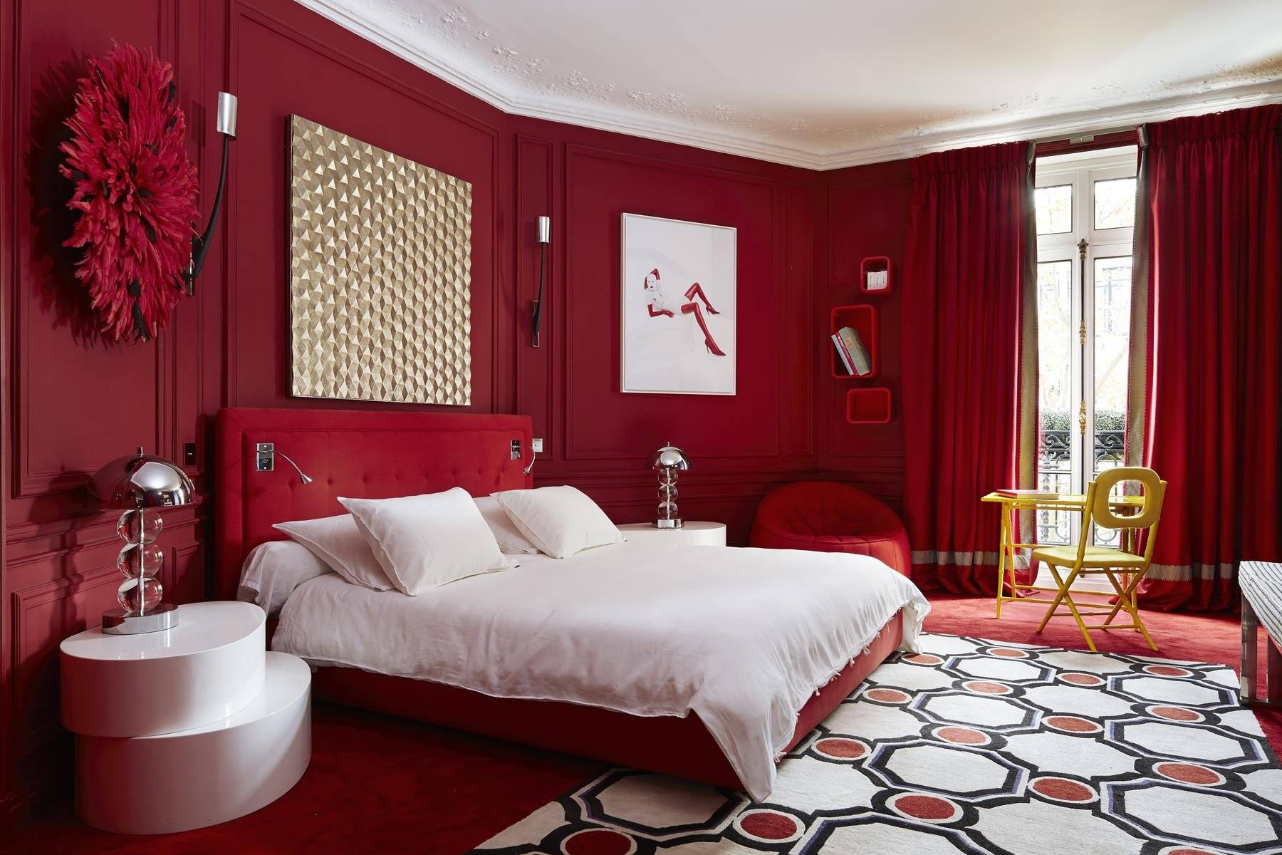 Бело красная спальня – особенности оформления: 25 фото дизайна