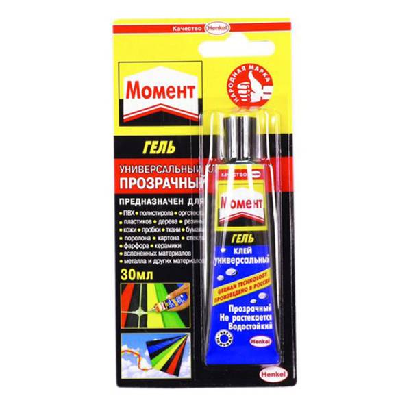 Клей универсальный прозрачный «момент гель» henkel, тюбик, 30 мл.
