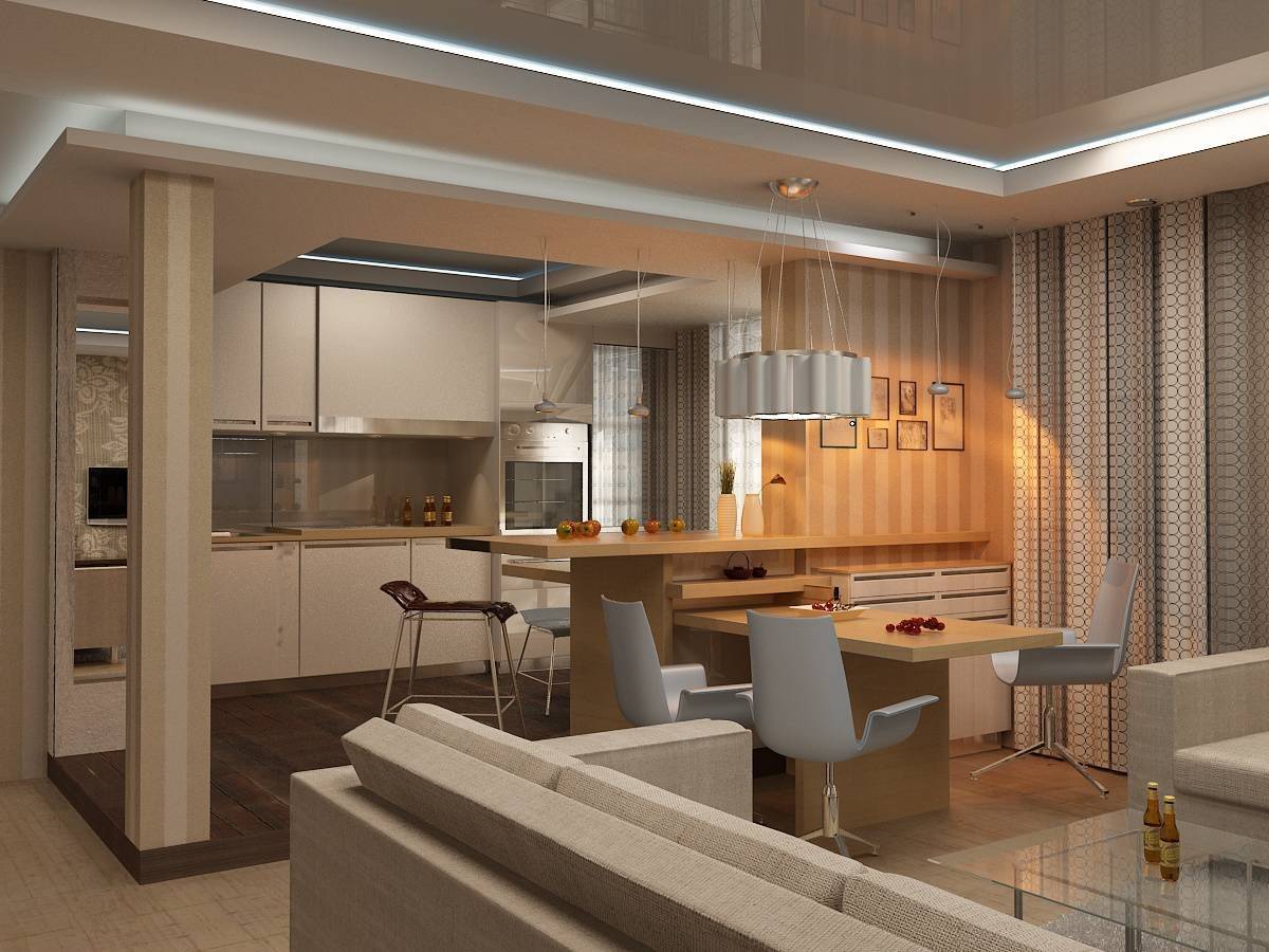 Кухня-гостиная: дизайн интерьера, фото-идеи, планировка и зонирование