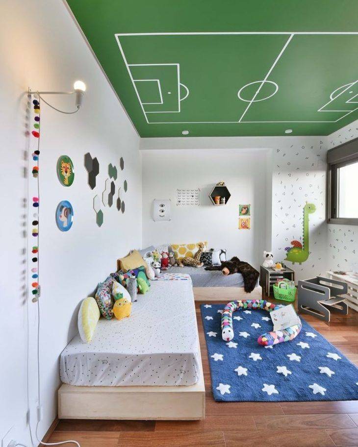 Потолок в детскую — потолочные конструкции в дизайне комнаты для детей (90 фото)