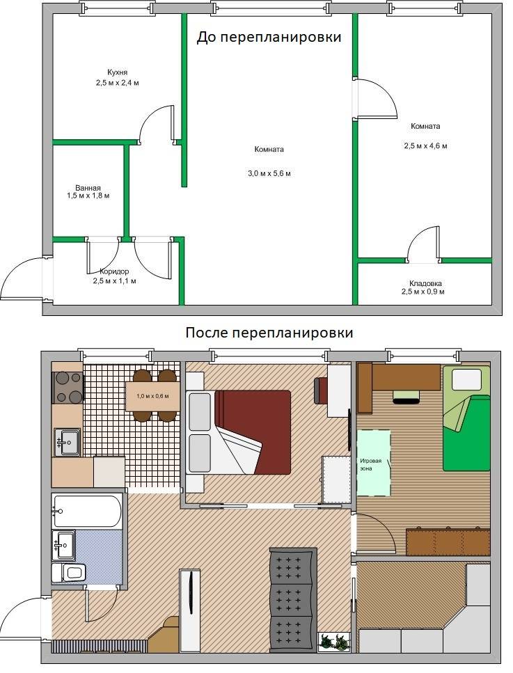 Дизайн хрущевки 2 комнаты 43 кв м: как оформить смежные и эконом комнаты без перепланировки