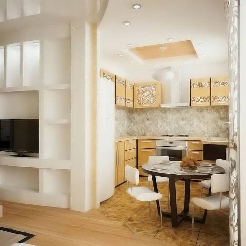Проект кухни-гостиной: перепланировка двухуровневого пола в квартире, дизайн совмещенной с барной стойкой, современные примеры интерьера