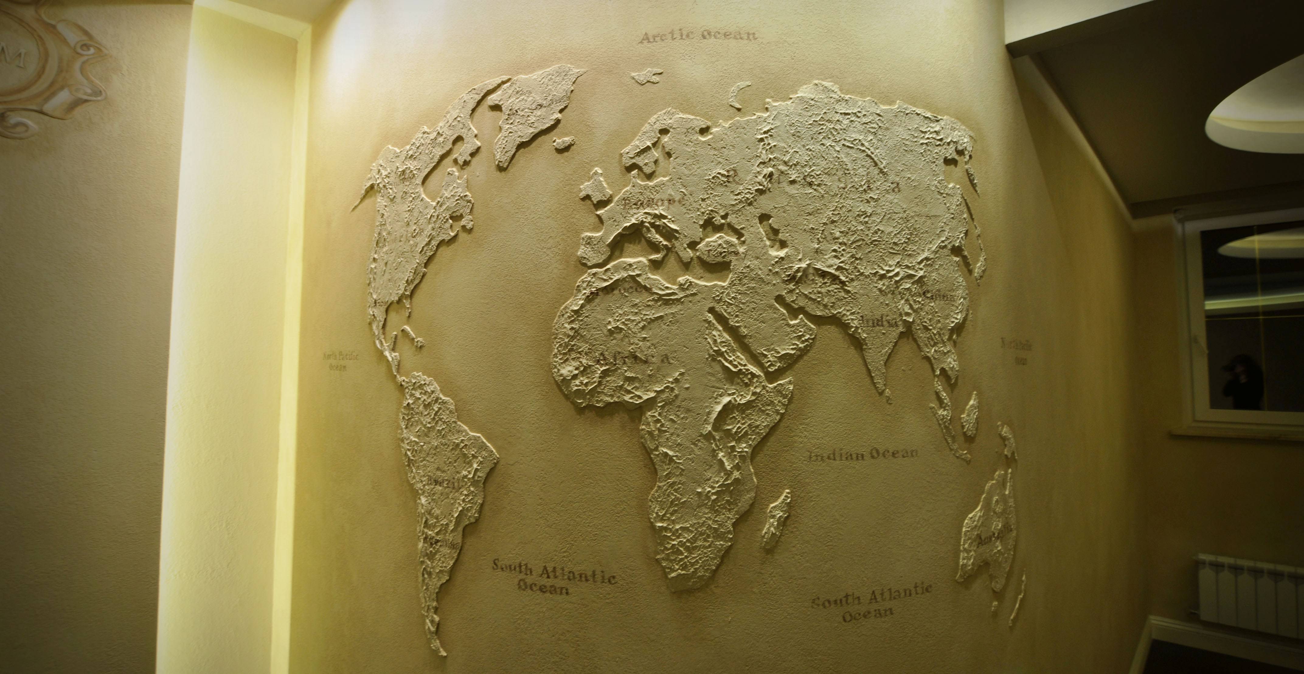 Декоративная штукатурка «карта мира»: состав, техника нанесения