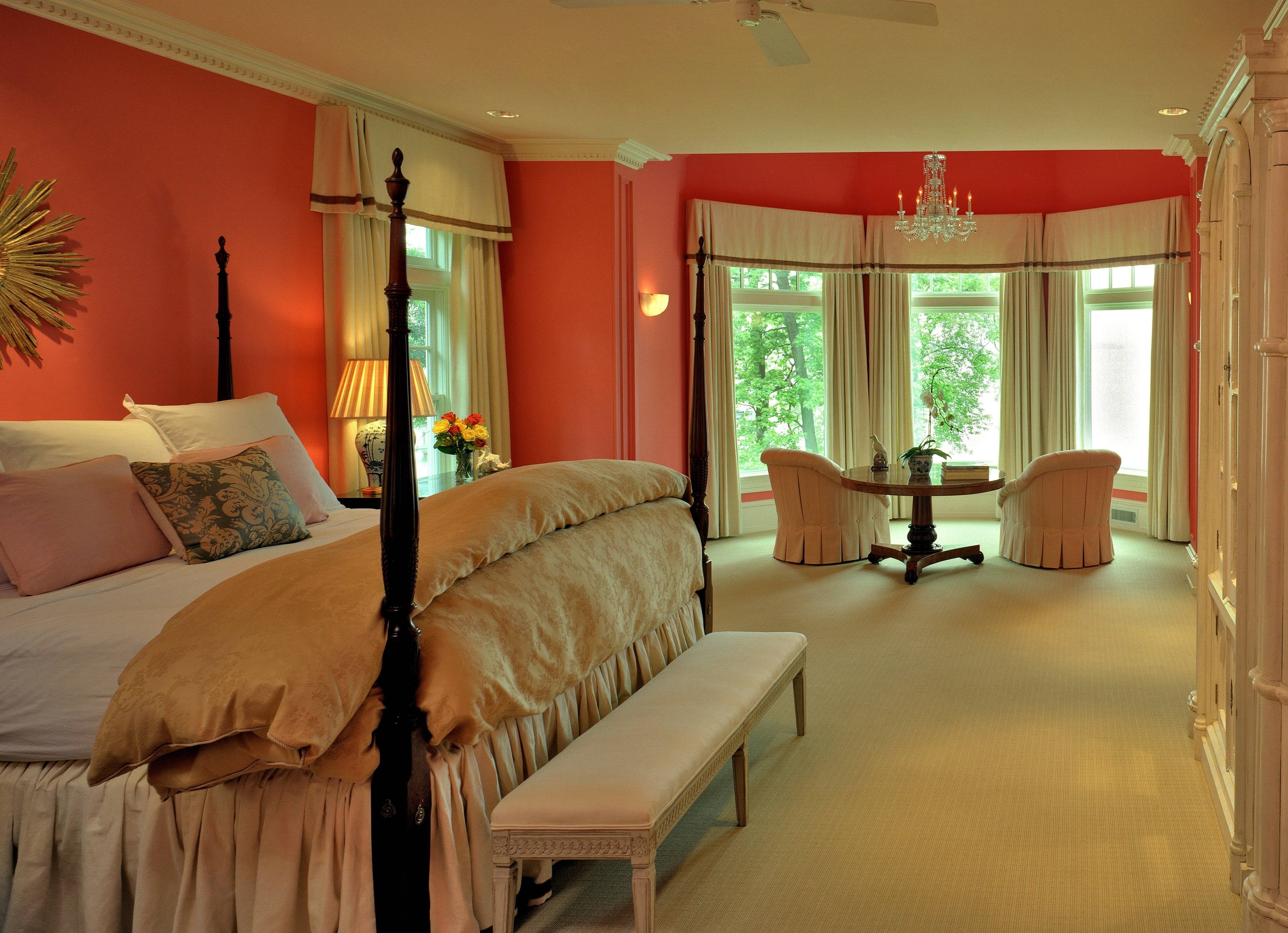 Персиковая спальня (120 фото) - новинки дизайна спальни в персиковых тонах