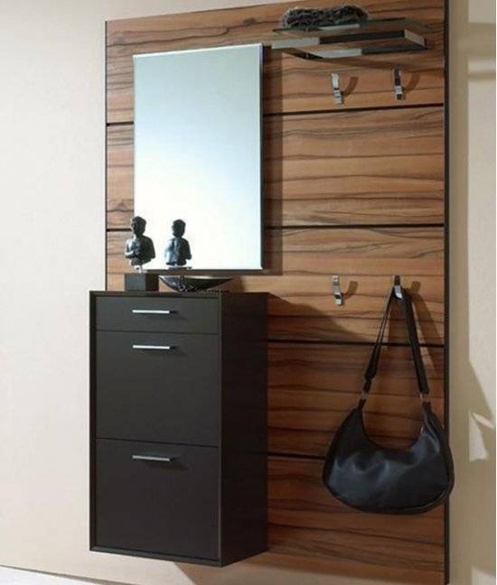 Навесные шкафы в прихожую (22 фото): подвесные шкафчики с зеркалом в коридор