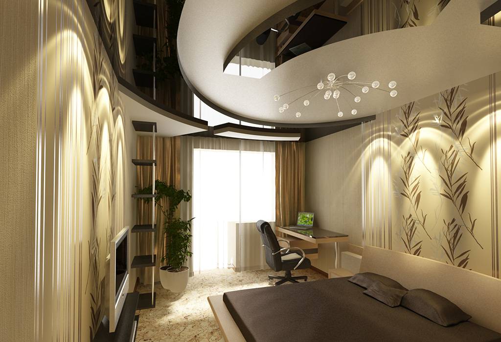 Двухуровневые натяжные потолки (100 фото) - идеи дизайна потолков в разных комнатах