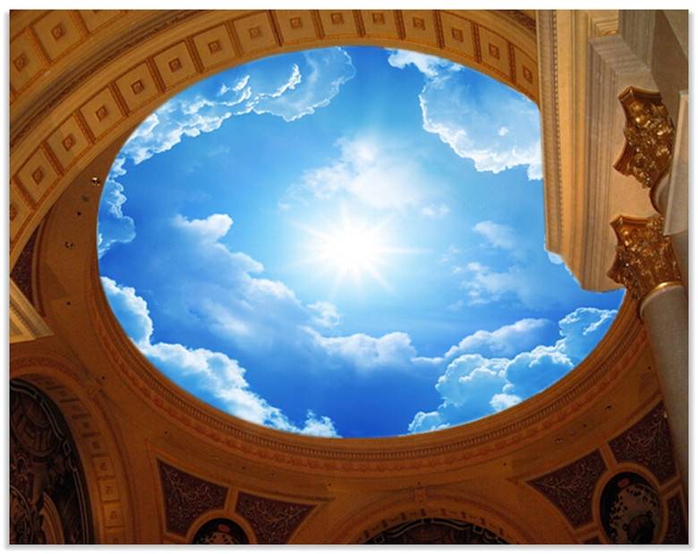 Варианты изготовления и применение потолка голубое небо