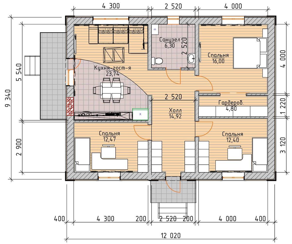 Проект дома 8х10 с отличной планировкой (с мансардой и верандой): типовые варианты одноэтажных и двухэтажных строений по каркасной технологии