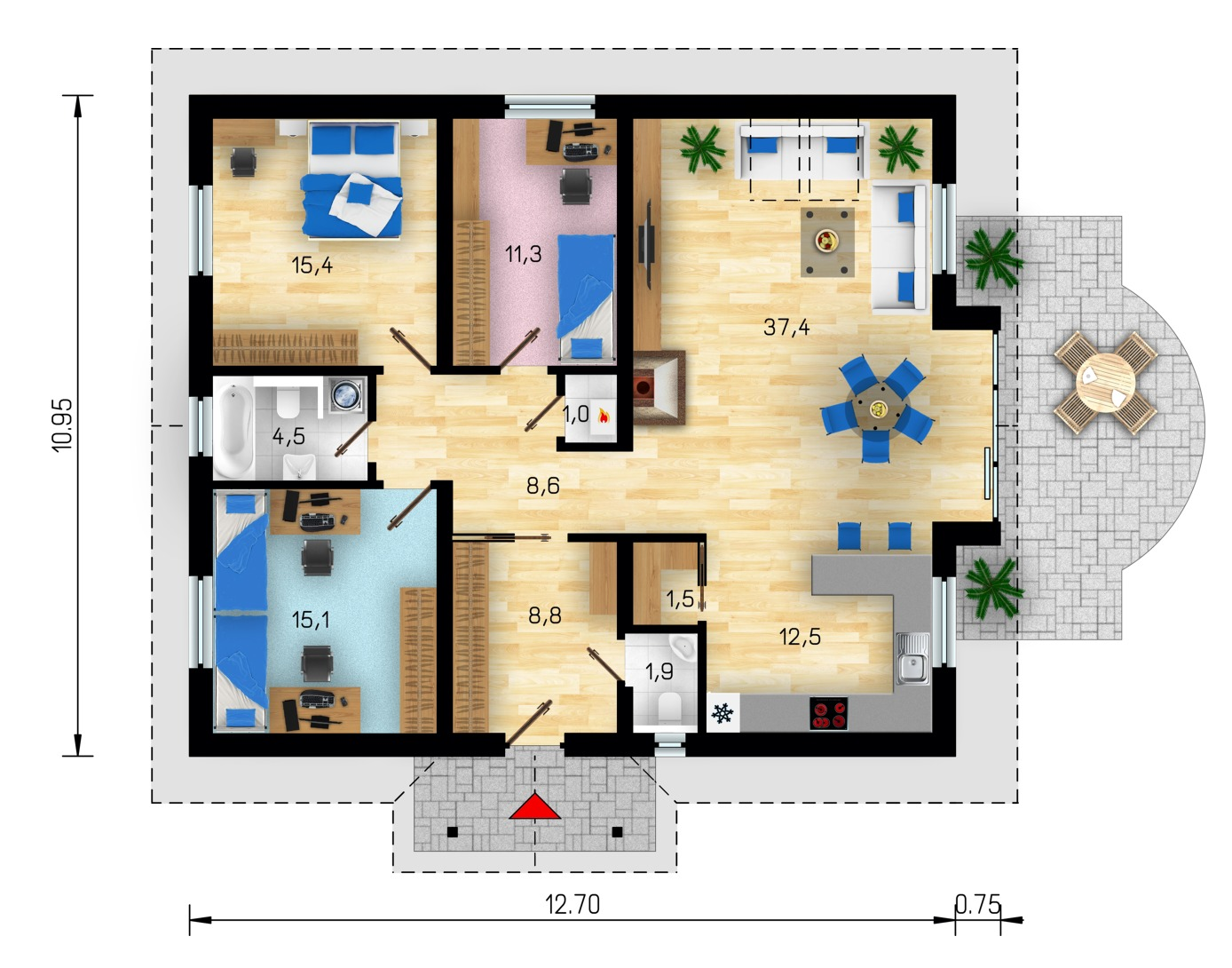 Проект одноэтажного дома 10х12 с отличной планировкой — 20 лучших идей, чертежи, советы | file-don.ru