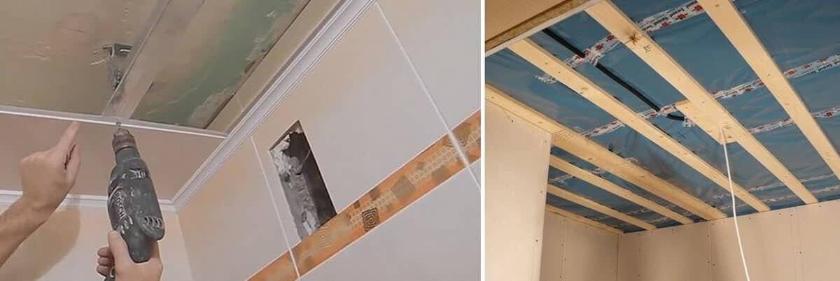 Потолок из пластиковых панелей на кухне: фото и видео инструкция, как сделать своими руками, видео