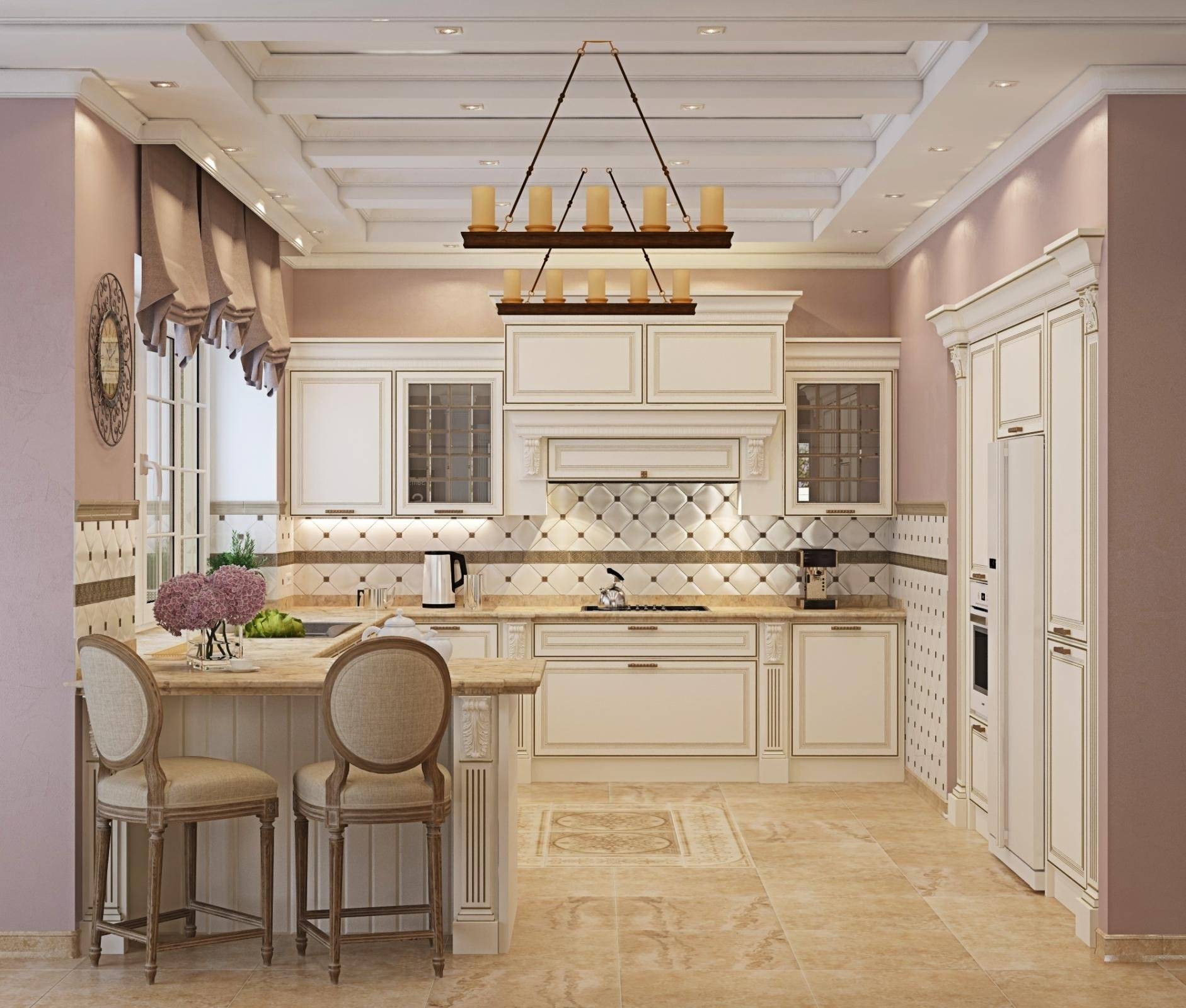 Кухня-гостиная в классическом стиле: 50 фото дизайн-проектов, столовая