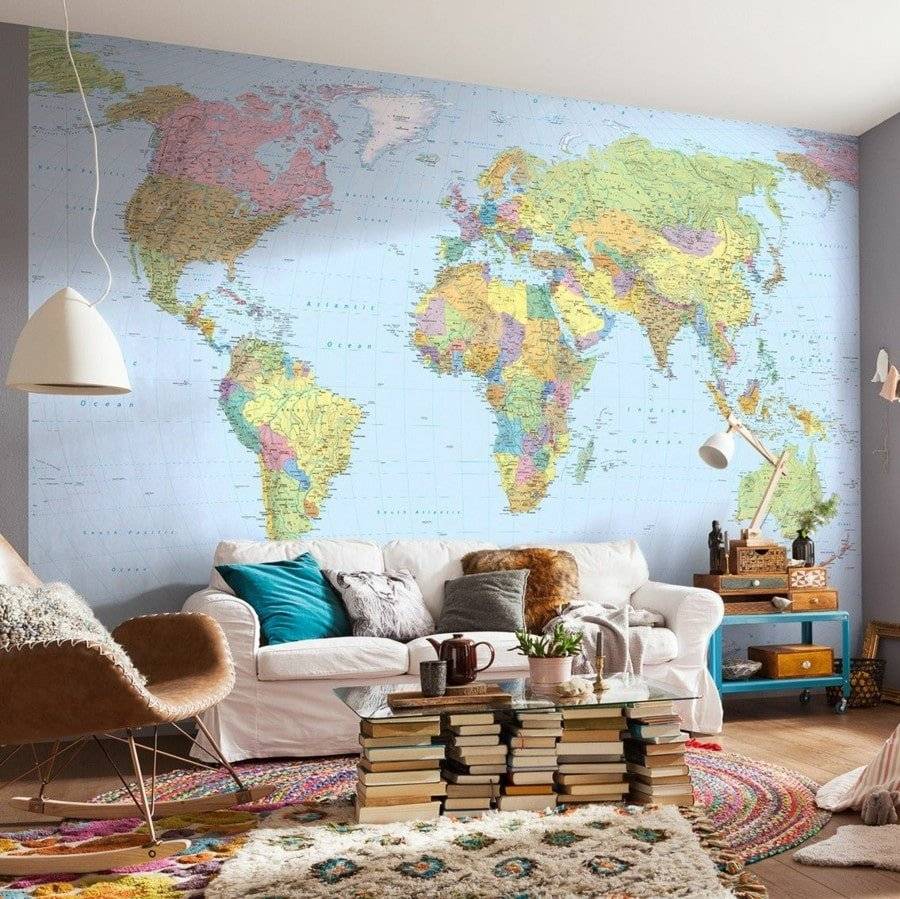 Фотообои «Карта мира» для детей