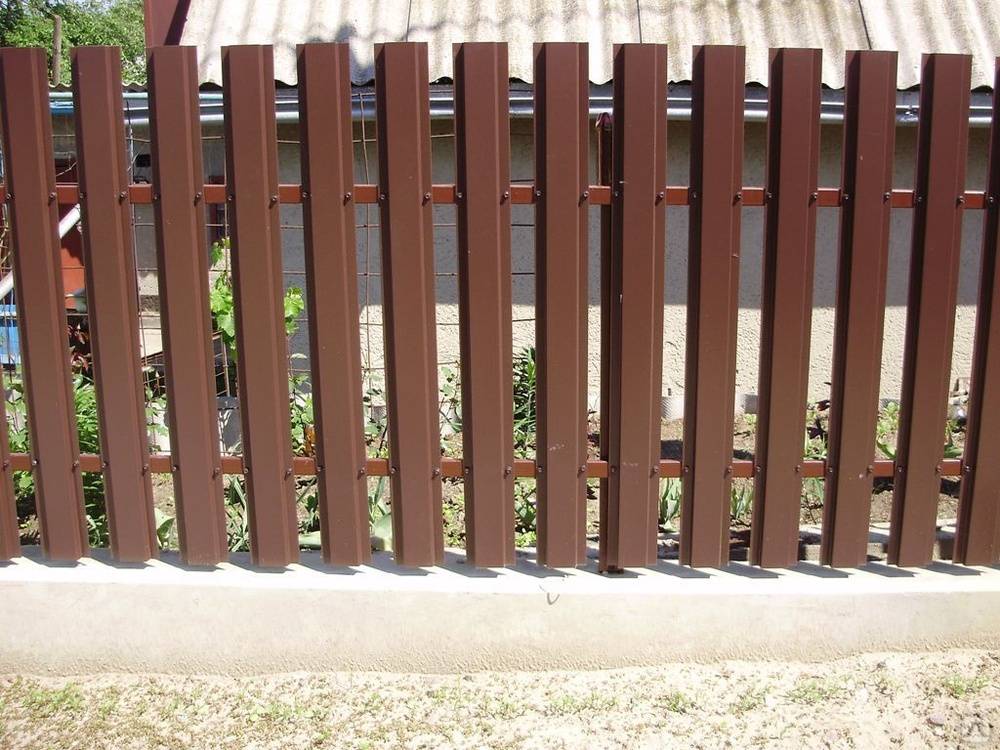 Забор из евроштакетника металлического своими руками