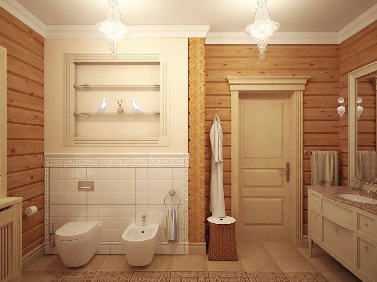 Дизайн ванной комнаты в деревянном доме – правила обустройства современного интерьера