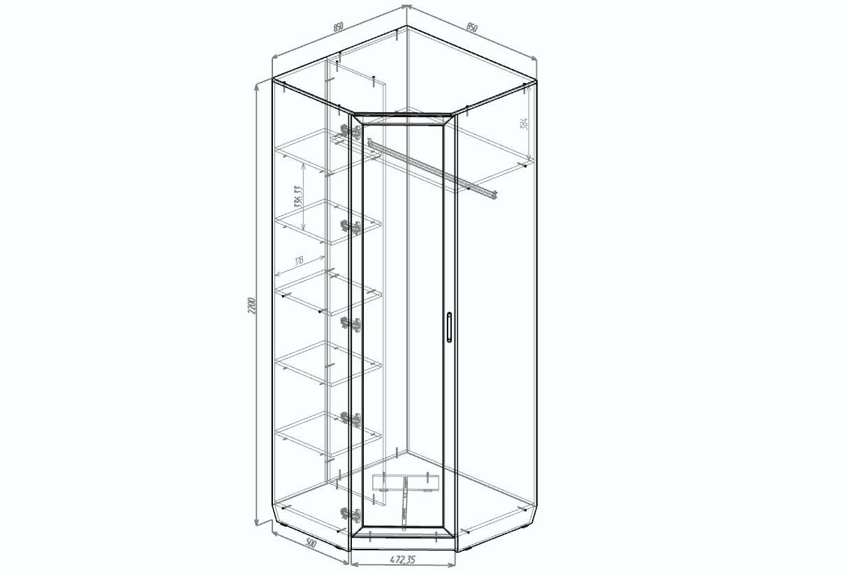 Стандартные и оптимальные размеры шкафов-купе: глубина, длина, высота