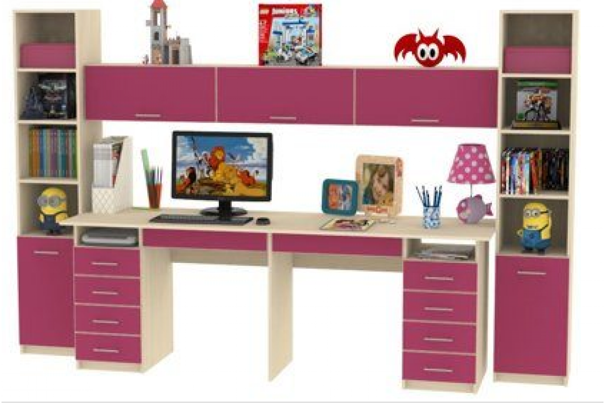 Детские стенки со столом и шкафом (42 фото) — модели с письменным и компьютерным столом для школьника