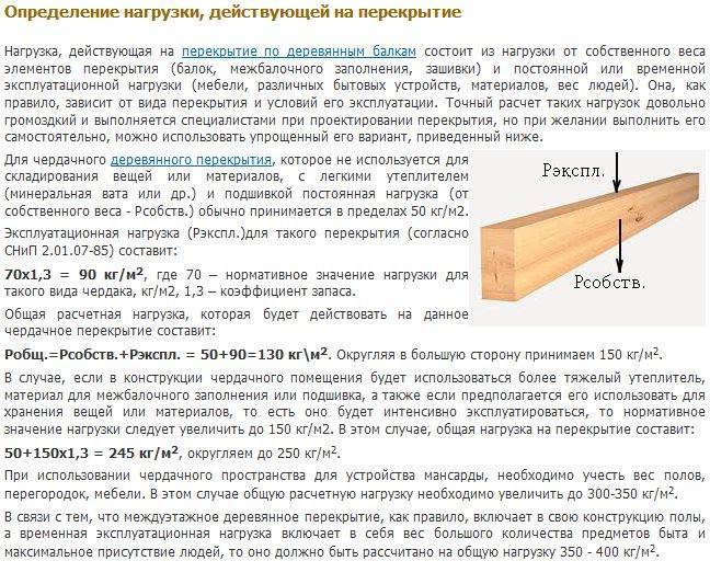 Деревянные балки перекрытия: виды, метод расчёта на прогиб