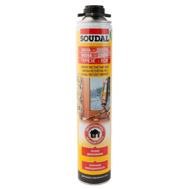 Монтажная пена soudal: профессиональная огнестойкая объёмом 750 мл и противопожарная пена soudafoam fr