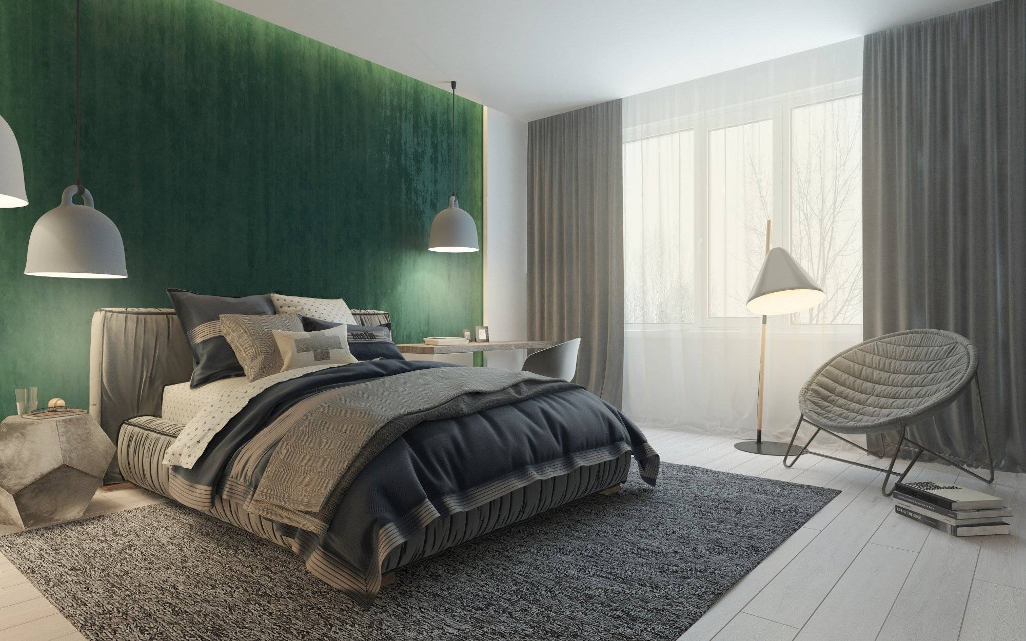Зеленая спальня - 140 фото новинок дизайна и удачного сочетания зеленых оттенков