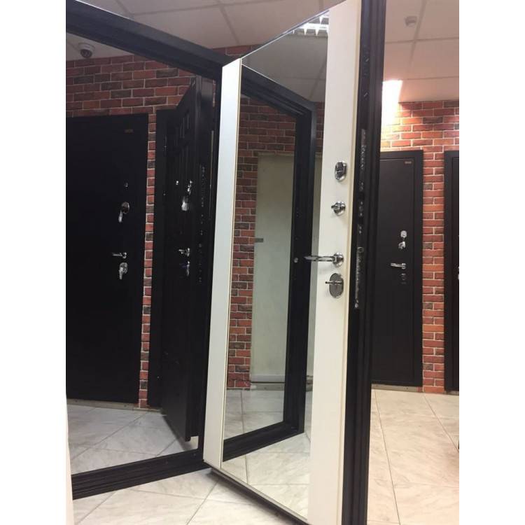 Металлические двери с зеркалом