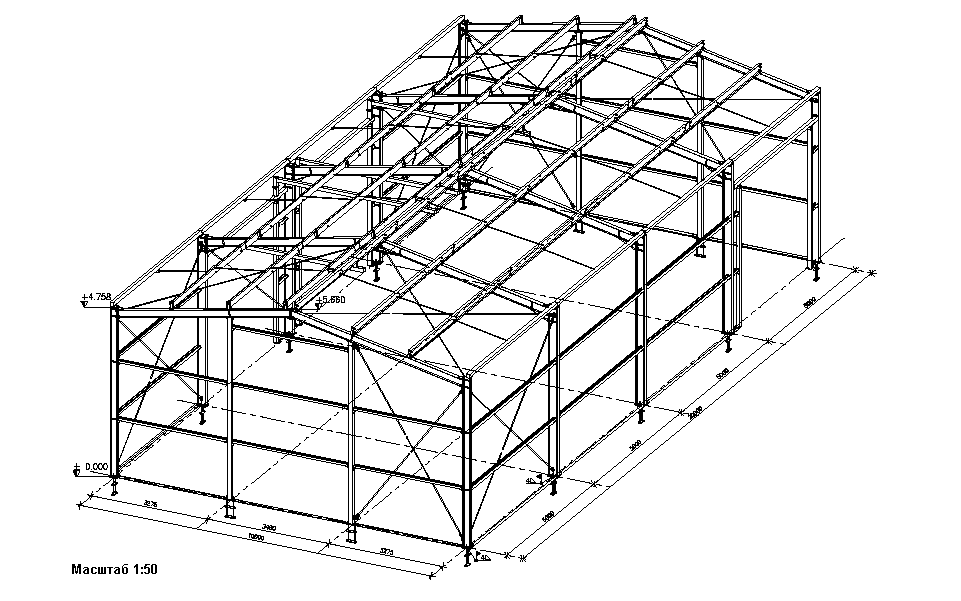 Проект каркасного гаража 6х12