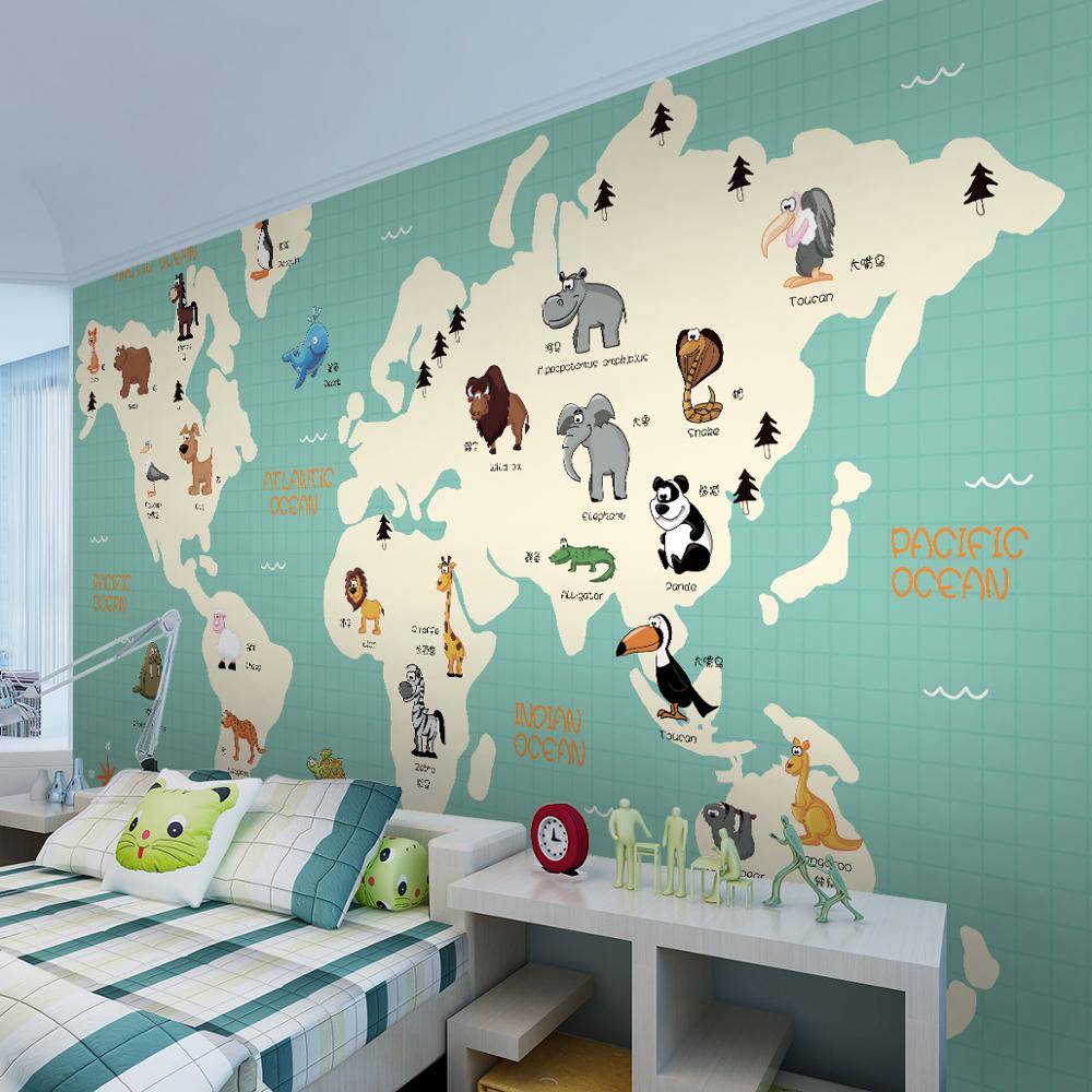 Стильные обои «карта мира» на стены: правила выбора и разновидности