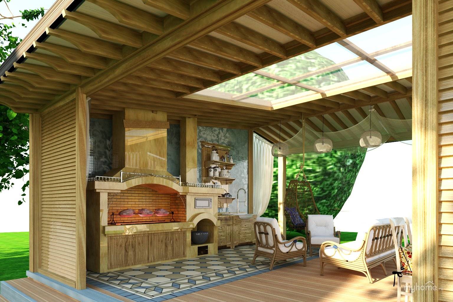 Беседка в ландшафтном дизайне на дачном участке: фото садового декора и интерьера внутри, как облагородить своими руками на даче