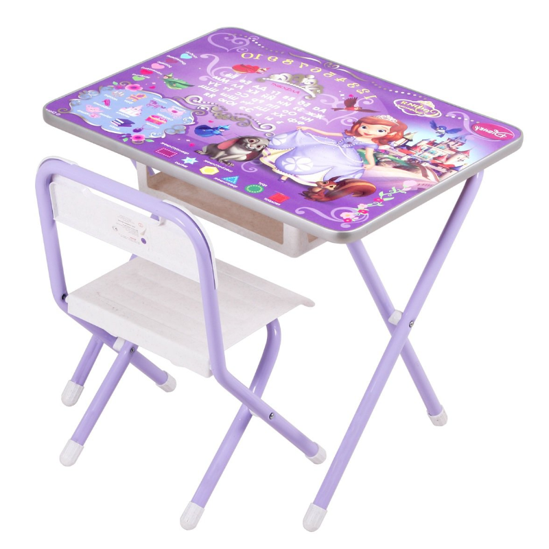 Детский раскладной стол: складной стул для ребенка и деревянный столик для девочки 6 лет